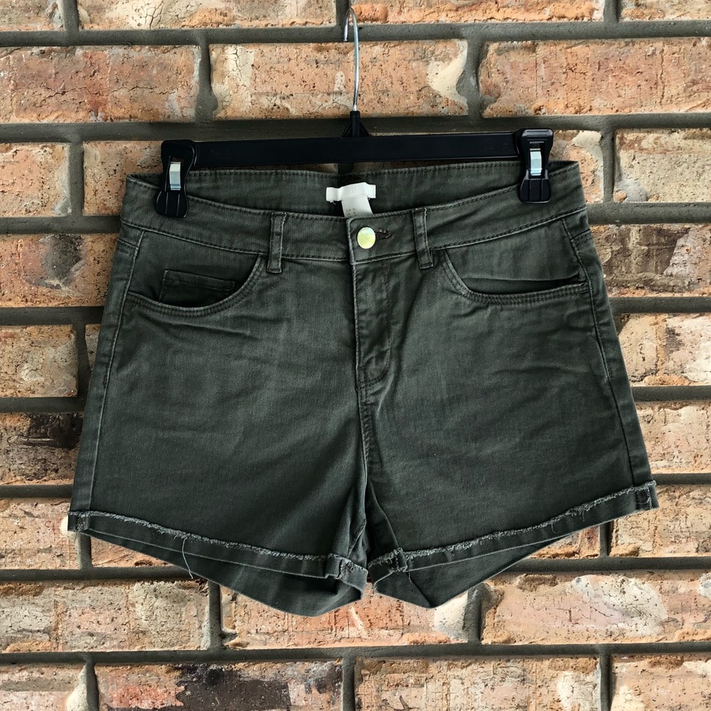 H&M Olive Green High Rise Shorts